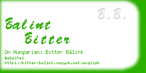 balint bitter business card